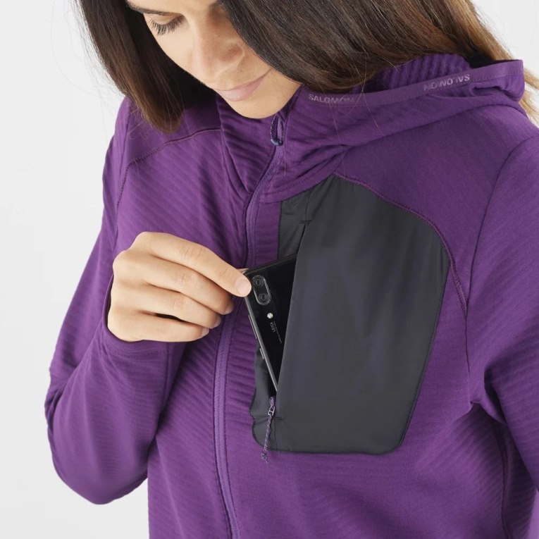 Purple Salomon Essential Lightwarm Hooded Women's Jackets | PH 35917K